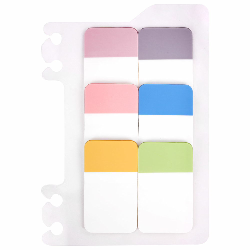 Закладки клейкие пастельные BRAUBERG PASTEL пластиковые 45х25 мм 6 цветов х 20 листов (12 штук в упаковке)
