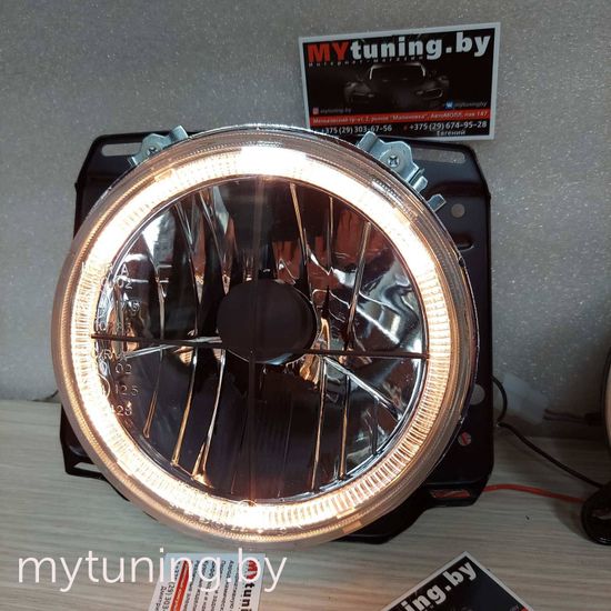 Передние фары внешние VW Golf 2 angel eyes chrome cross