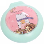 Расческа массажная складная с зеркалом, круглая «Monaco - Cat Mat», микс 4 цвета, 7 см (коробка PVC)