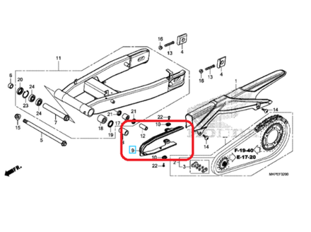 52170-MKP-J00. SLIDER, CHAIN
