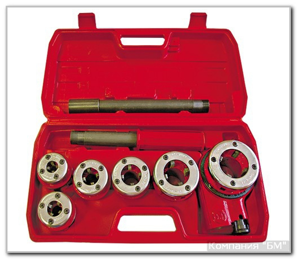 Плашки трубн 1/4-3/8-1/2-3/4-1-11/4" + плашкодерж с трещ. БМ