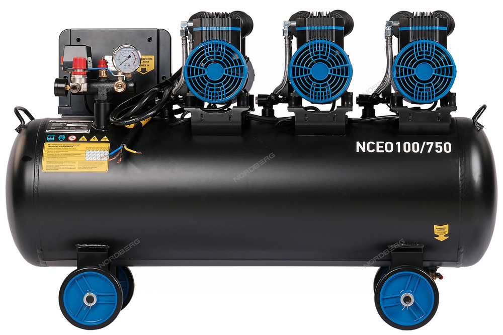 NORDBERG (NCEO100/750) Компрессор безмасляный 380 В, ресивер 100 л, 750 л/мин