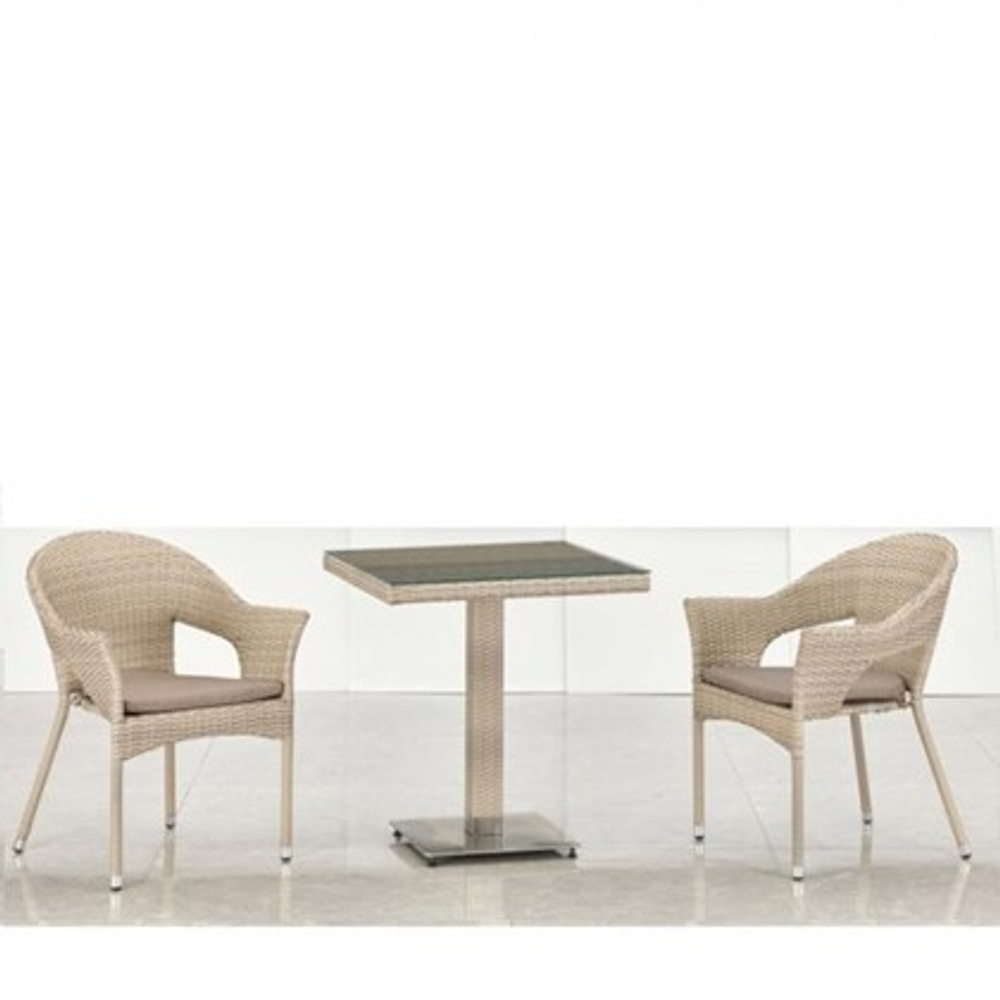 Стол и кресла на дачу T605SWT/Y79C-W85 Latte 2Pcs