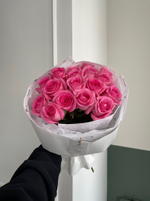 Букет из розовых роз 17шт