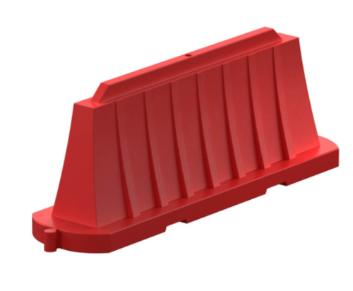 Барьер водоналивной вкладывающийся красный 2000х500х750