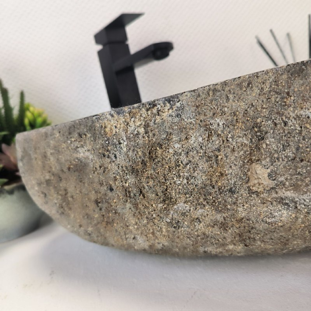 Каменная раковина из речного камня RS-63390 (55*41*15) 0123