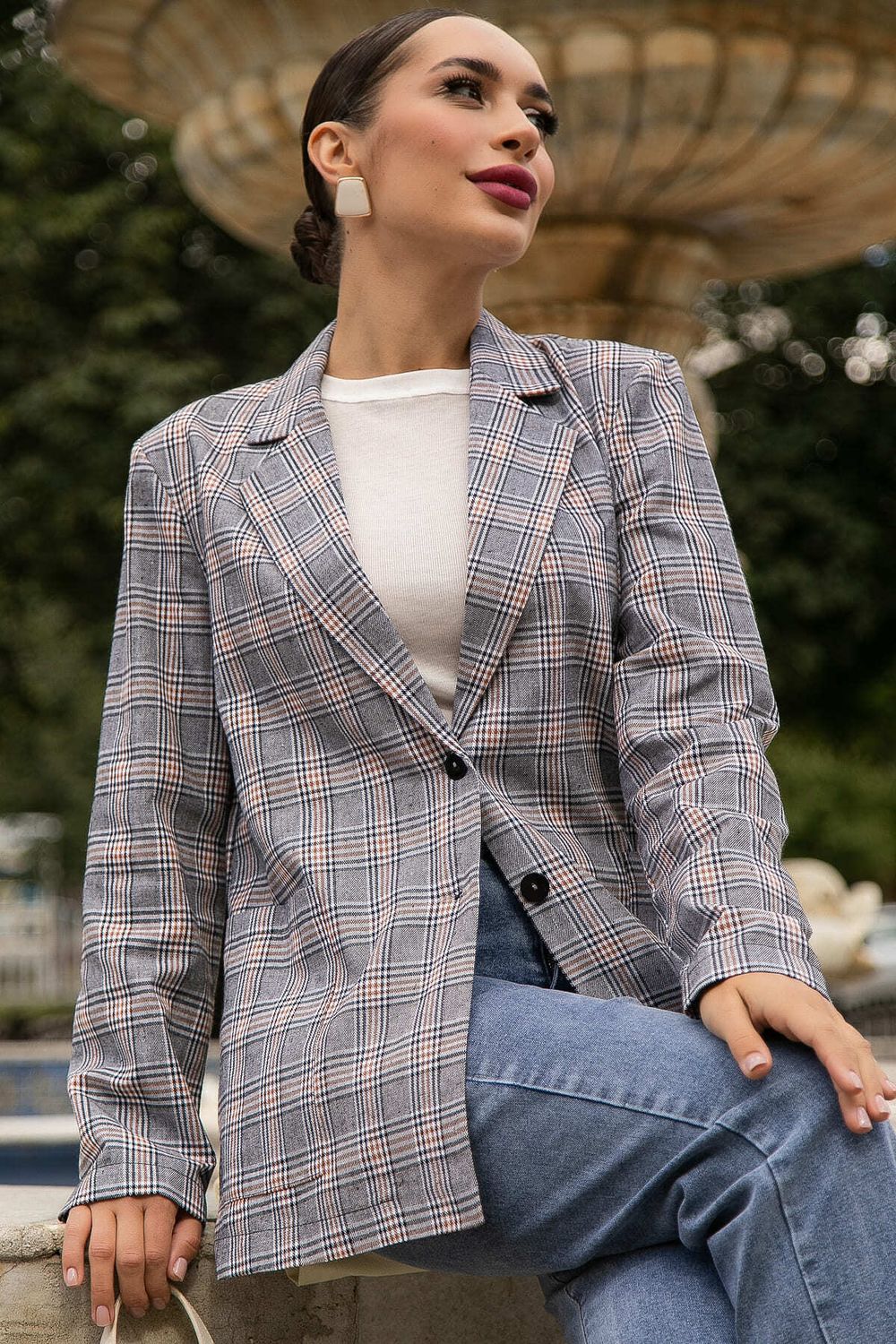 Жакет Нэри (корица/клетка) Б14110-33М LT Collection