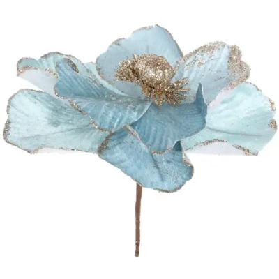 Украшение новогоднее «Пуансеттия - Нежное прикосновение» 17 см, Голубой