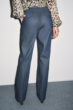 ZARA БРЮКИ В СТИЛЕ МИНИМАЛ — ZW COLLECTION, СИНИЙ