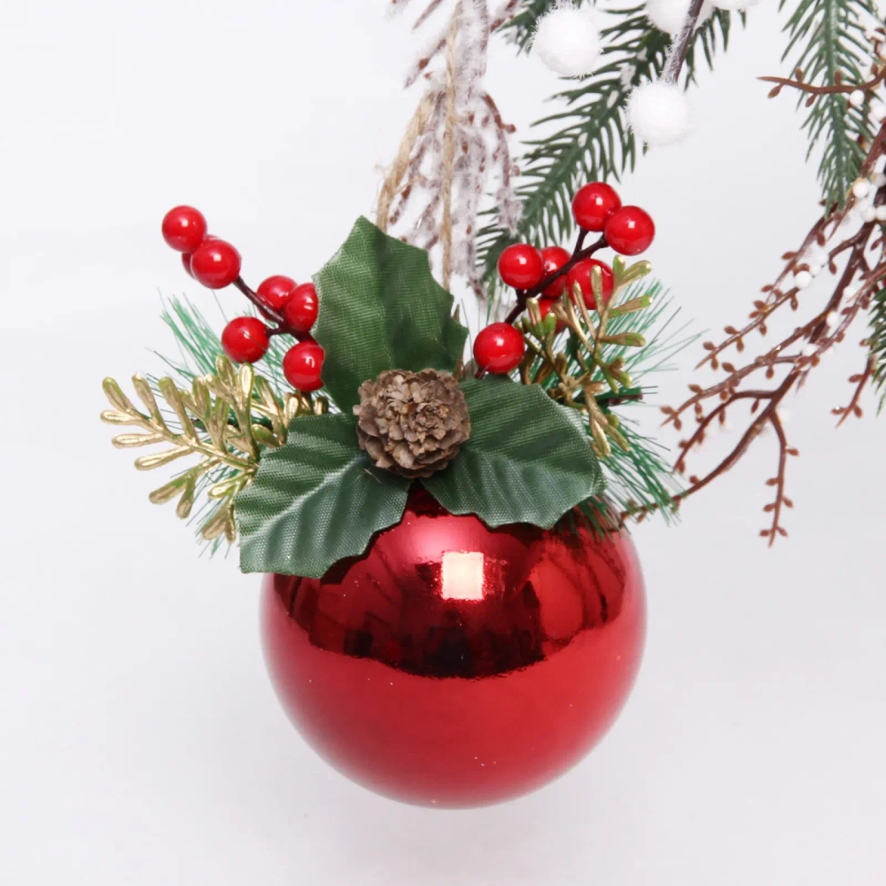 Новогодний шар «Лесное чудо» 8 см, Красный