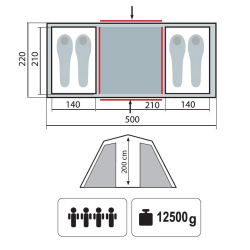 Tramp двухкомнатная палатка Brest 4 V2, зеленый