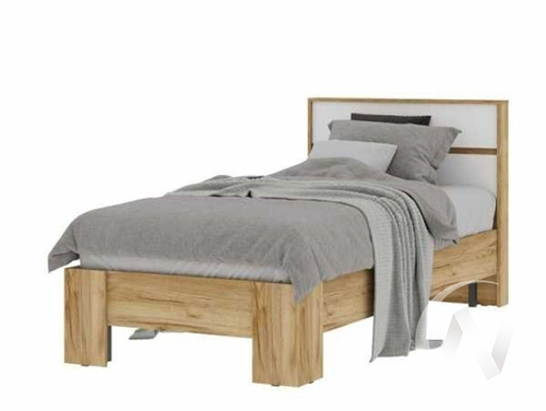 Кровать 0.9х2.0 КР 01 МС Хелен ЛДСП (дуб крафт золото/белый шагрень)