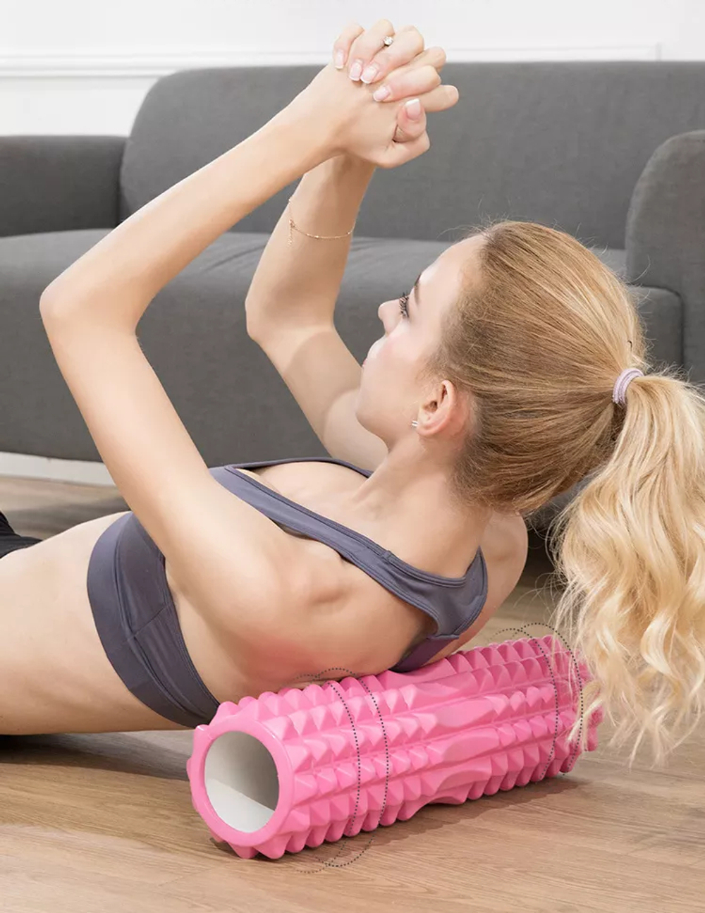 Ролик массажный для йоги Coneli Yoga Semicircle 33x14 см голубой