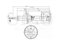 Амортизатор газовый передней подвески левый UNIO SAB-10122