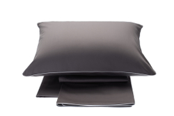 Постельное белье 2 спальное евро макси Сlaire&Caroll Lune темно-серое с белым кантом