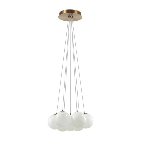 7109/7 MIDCENT ODL26 517 светильник металл/стекло/бронза/белый IP20 E14 7*5W 220-240V MAGIA