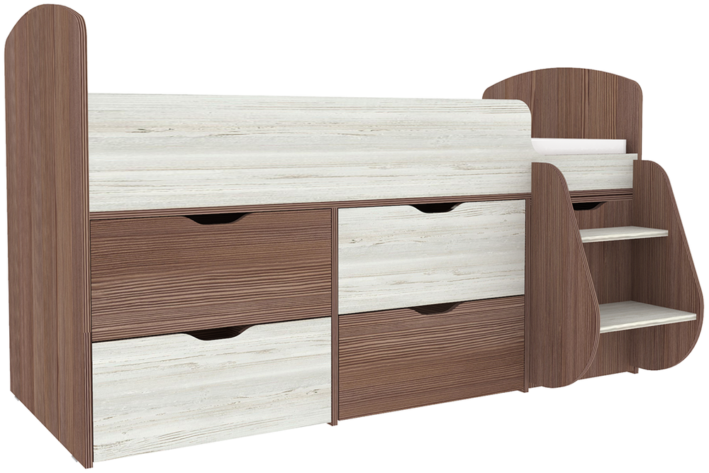 Кровать-чердак КарИВи Малыш 7 Бодего Темный Винтерберг