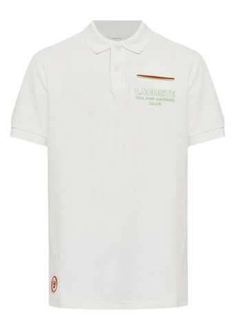 Мужское теннисное поло Lacoste Roland Garros Club - белый