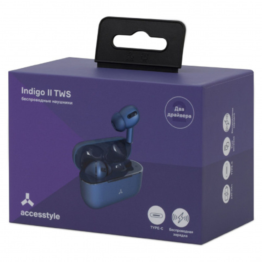 Наушники беспроводные Accesstyle Indigo II TWS Blue