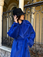 пальто-пушистик королевский синий