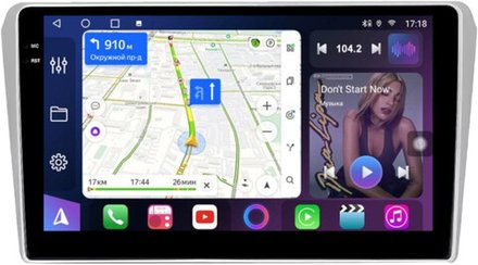 Магнитола для Toyota Avensis T250 2003-2009 (рамка серебро) - FarCar 3049M монитор 9.5" QLED на Android 14, TS18, CarPlay, 4G SIM-слот