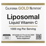 California Gold Nutrition, липосомальный витамин C в жидкой форме,  без вкуса, 1000 мг, 30 пакетиков по 5 мл (0,17 жидк. унции)