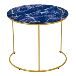 Набор кофейных столиков Bradex Home ов Tango темно-синий с ножками матовое золото, 2шт