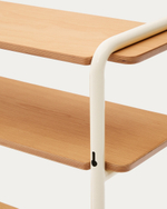 Стеллаж из ясеневого шпона цвета Tinn с бежевой металлической конструкцией, 70 x 60