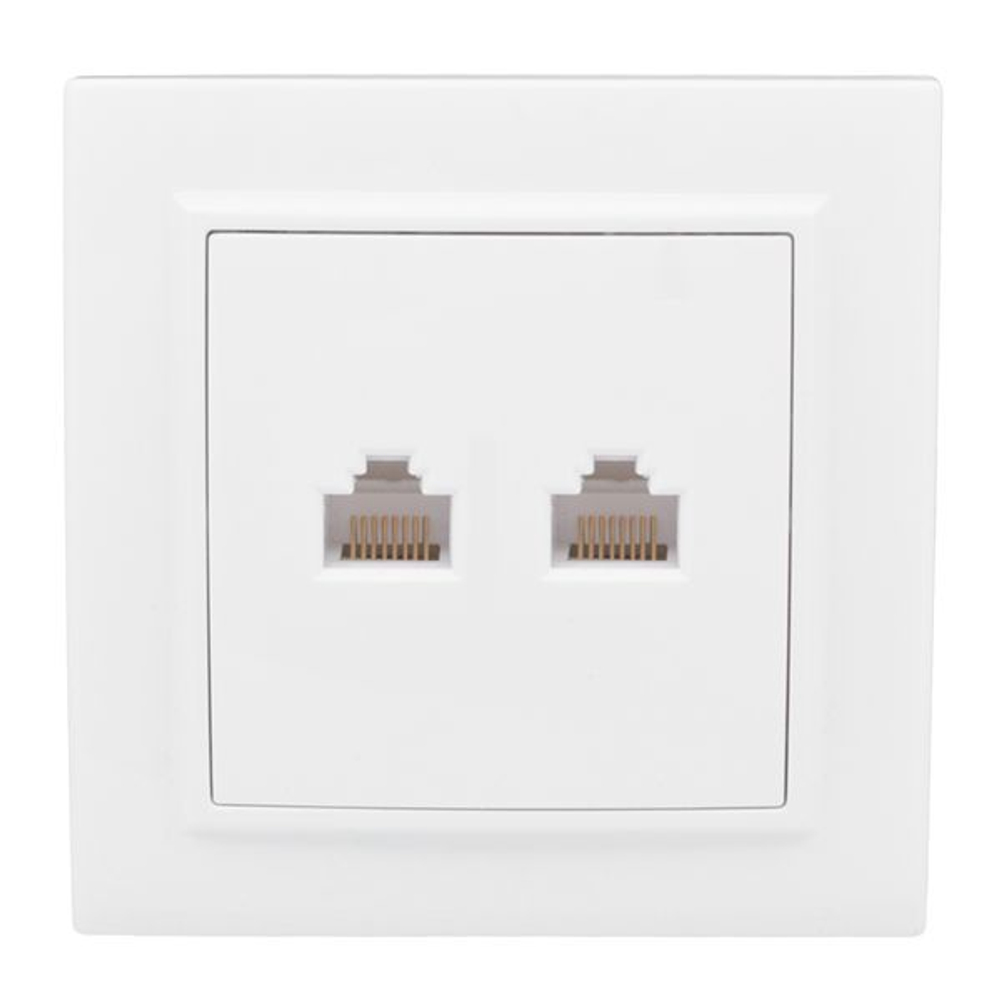 Минск Розетка RJ-45+Phone СП белая EKF Basic