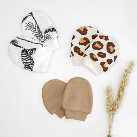 Антицарапки сет из 3х пар LooJoo Зебры / Карамель / Леопард