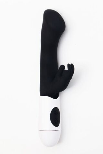 Черный силиконовый стимулятор точки G - 19 см. (Цвет: черный)