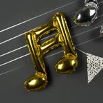 Шар с клапаном (16''/41 см) Мини-фигура, Нота двойная, Золото, 1 шт.