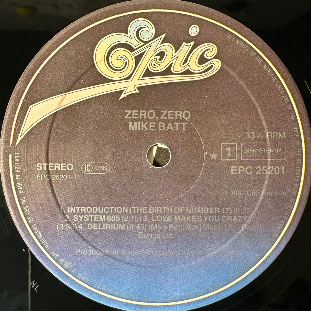 Mike Batt ‎– Zero Zero (Голландия 1982г.)