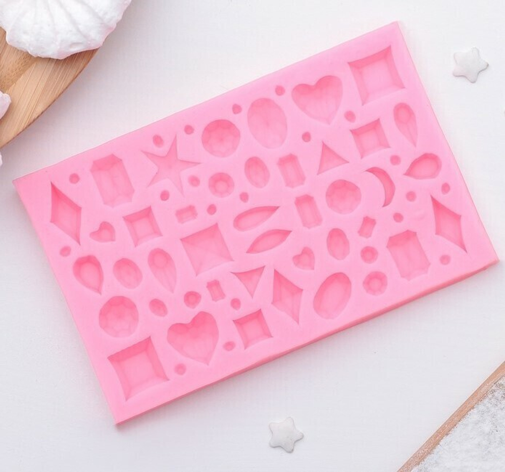 Молд силиконовый для мастики, изомальта Драгоценные камни 117 см