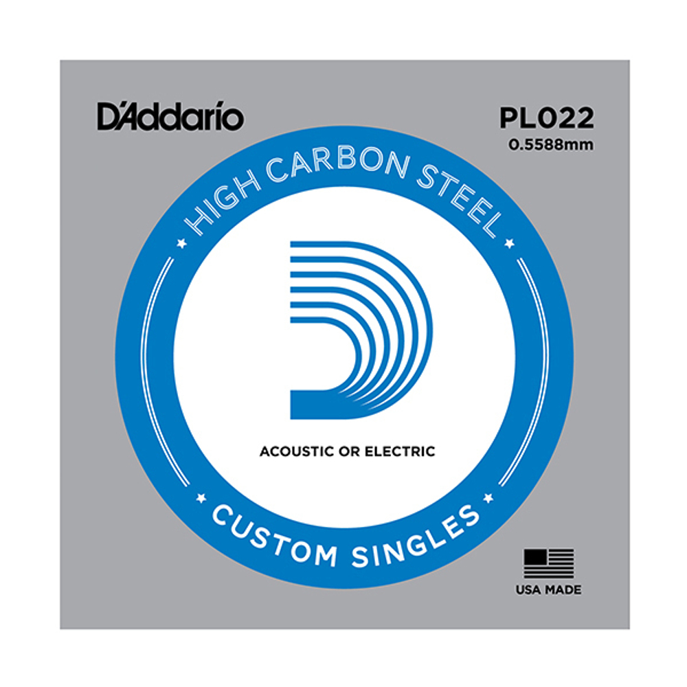 PL022 Plain Steel Отдельная струна без обмотки, сталь, .022, D'Addario