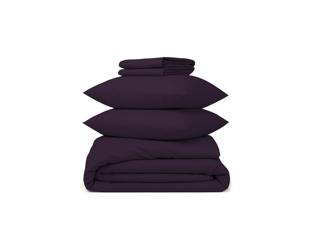 Комплект постельного белья Евро Mollen ежевично-черный