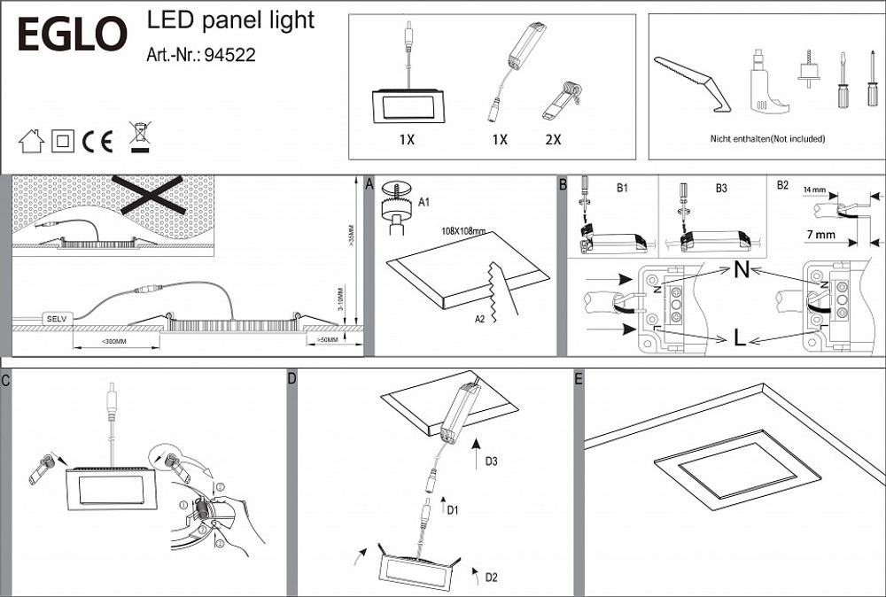 Встраиваемый светильник Eglo Fueva 1 94522