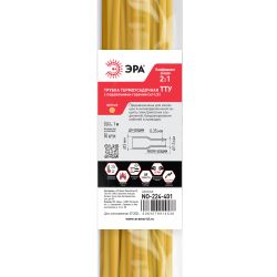 Термоусадочная трубка ЭРА NO-224-401 ТТУ нг-LS 3/1.5 жёлтая в отрезках по 1 м 50 шт