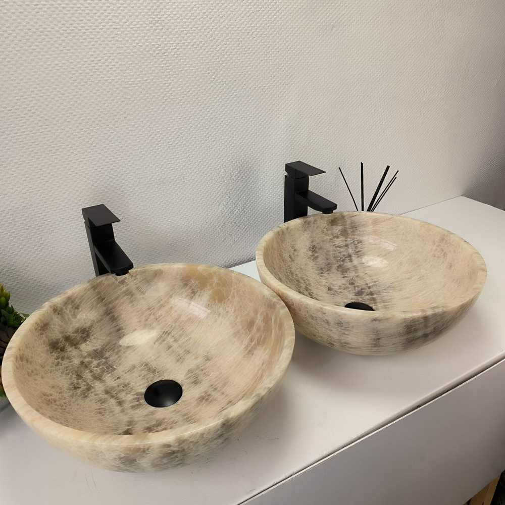 Раковина из оникса ПАРА! Bowl Grey TinLip BO-63020 45*45*17 42