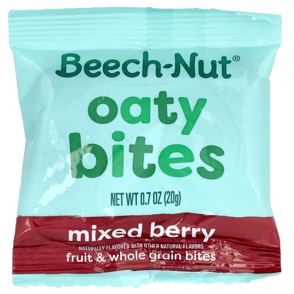 Beech-Nut, Oaty Bites, для малышей с первым прорезыванием зубов, ягодное ассорти, 7 пакетиков по 20 г (0,7 унции)