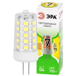 Лампа светодиодная ЭРА GREEN LINE LED G4-JC-7W-830-12V GL 7Вт капсула 12В теплый белый свет G4
