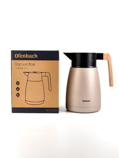 Термос-кувшин 1000 мл. со стеклянной колбой Ofenbach NB 101326 пластиковый корпус