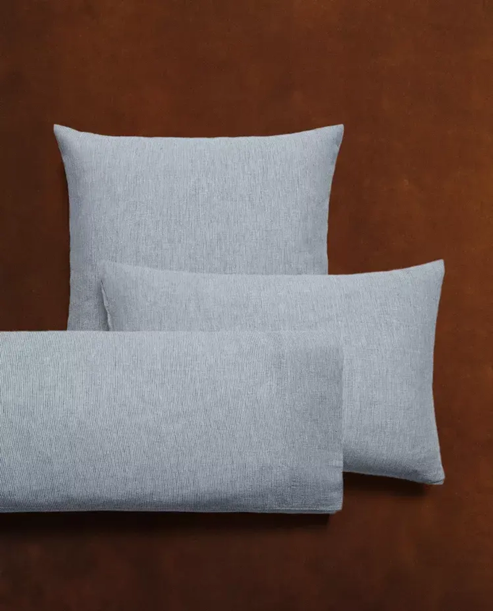 ZARA HOME НАВОЛОЧКА ИЗ ХЛОПКА В ПОЛОСКУ, СИНИЙ