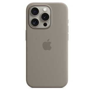 Apple Silicone Case with MagSafe iPhone 15 Pro Clay (Серый)