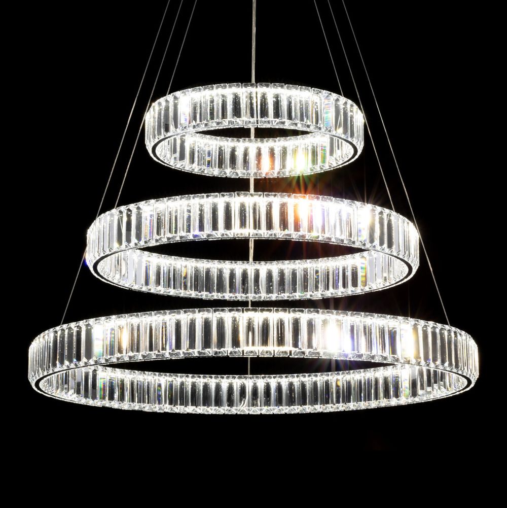 Citilux Чезаре CL338381 LED Люстра хрустальная с пультом Хром