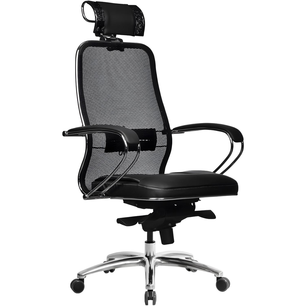 Кресло MT_Samurai SL-2.04 MPES, арм.сетка/кожа черный (312421972)