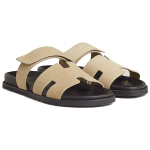 Hermes Chypre Goatskin velcro all-match casual fashion sandals Men's beige, H222856ZHE