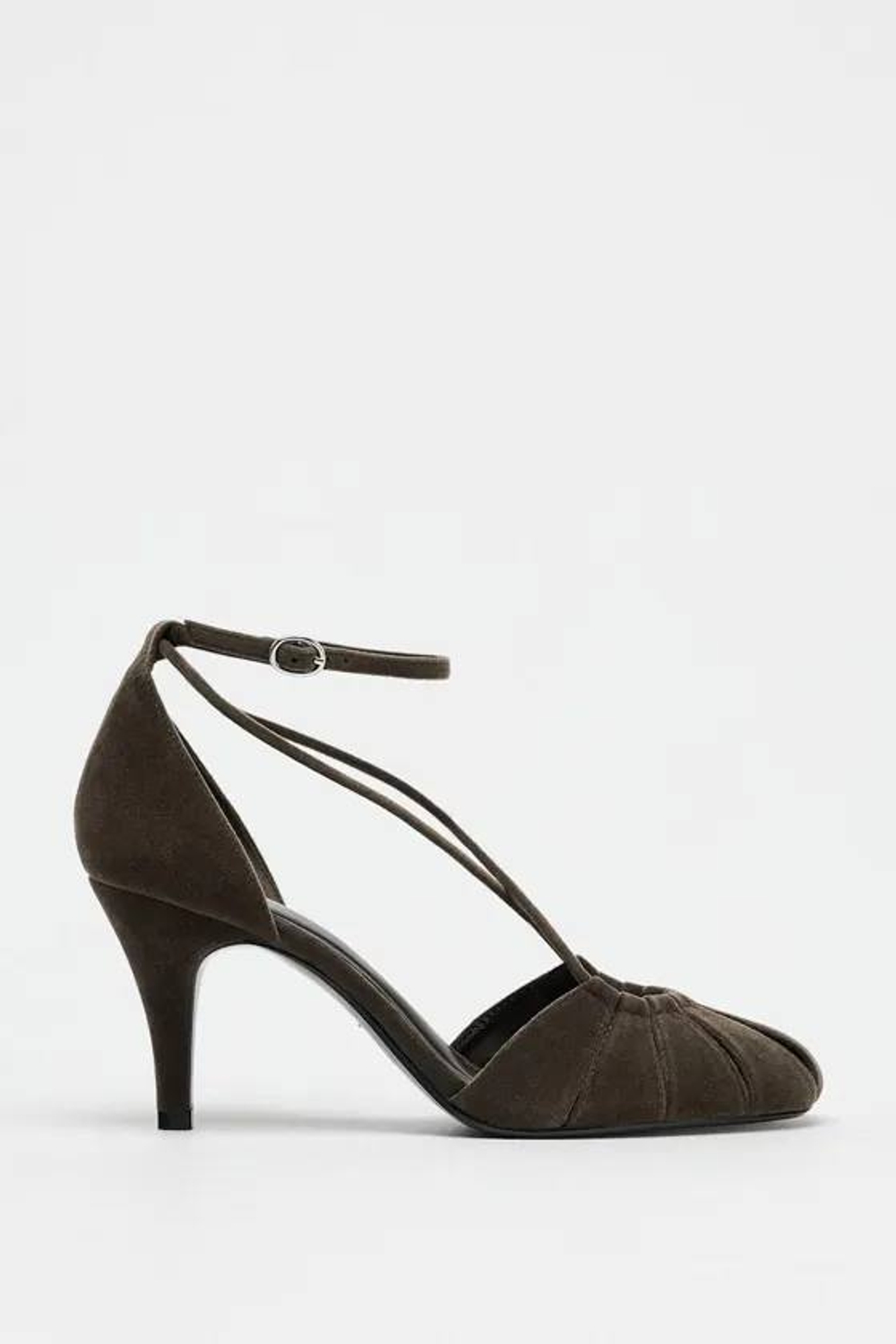 ZARA ТУФЛИ СО СБОРКОЙ, СЕРЫЙ