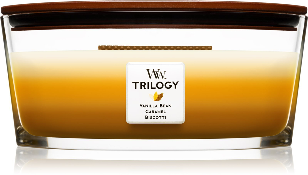 Woodwick Trilogy Cafe Sweets - ароматическая свеча с деревянным фитилем (хартвик) /   453.6  g  / GTIN 663595769044