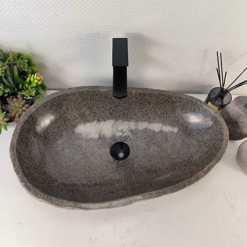 Раковина из речного камня RS-65470 63*38*14 0858